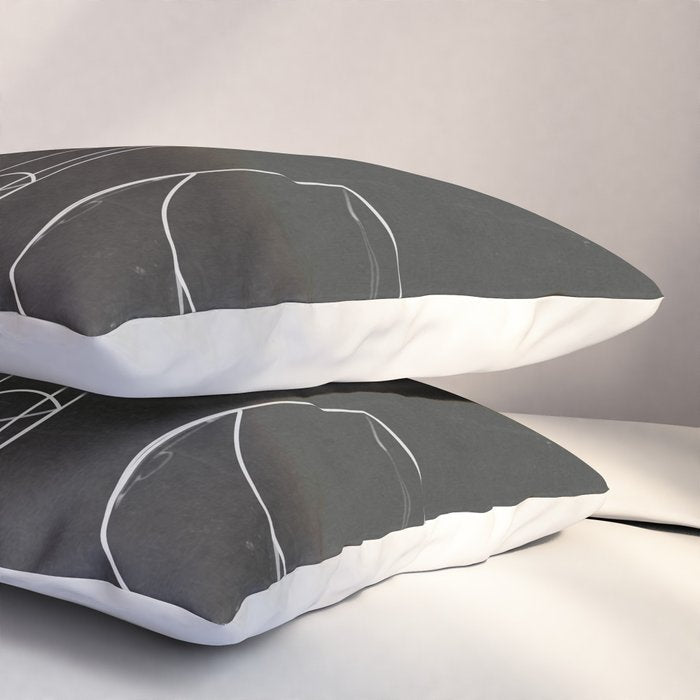 Minimalist Black and White Wine Glasses Pillow Sham Gallery Image 3