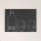 Minimalist Black and White Wine Glasses Welcome Mat Gallery Image 1