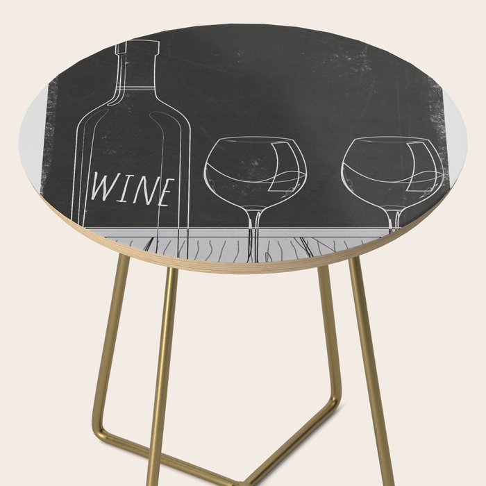Minimalist Black and White Wine Glasses Side Table Gallery Image 2