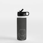 Minimalist Black and White Wine Glasses Water Bottle Gallery Image 1