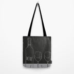Minimalist Black and White Wine Glasses Tote Bag Gallery Image 2