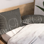 Minimalist Black and White Wine Glasses Pillow Sham Gallery Image 2