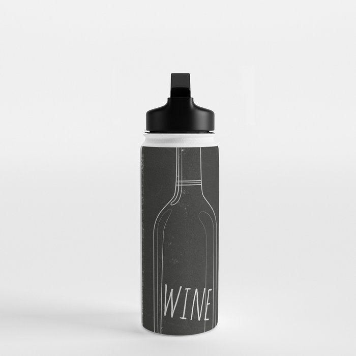 Minimalist Black and White Wine Glasses Water Bottle Gallery Image 3