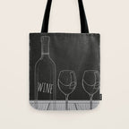 Minimalist Black and White Wine Glasses Tote Bag Gallery Image 1