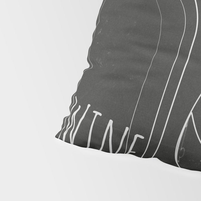Minimalist Black and White Wine Glasses Pillow Sham Gallery Image 4