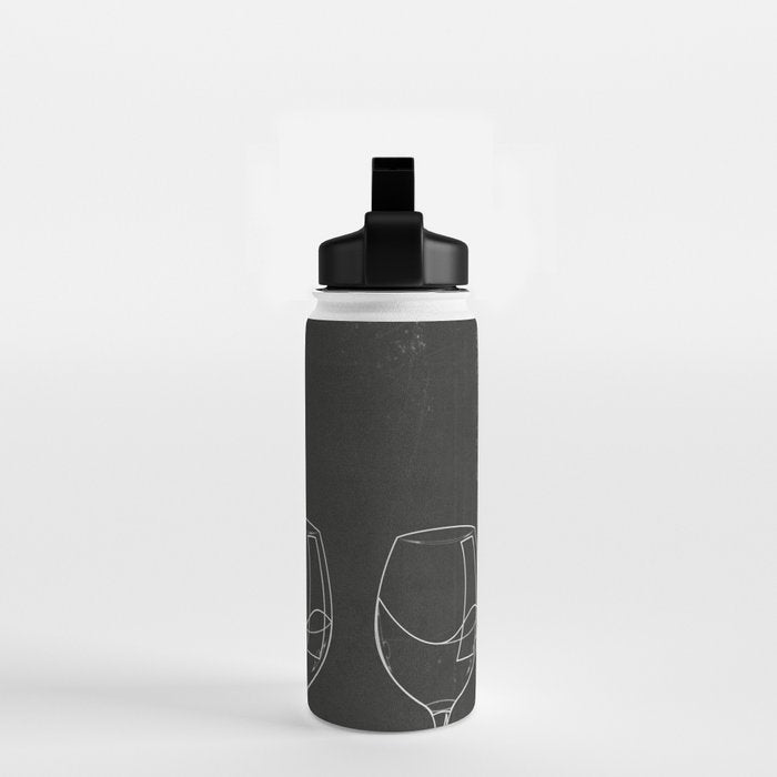 Minimalist Black and White Wine Glasses Water Bottle Gallery Image 2