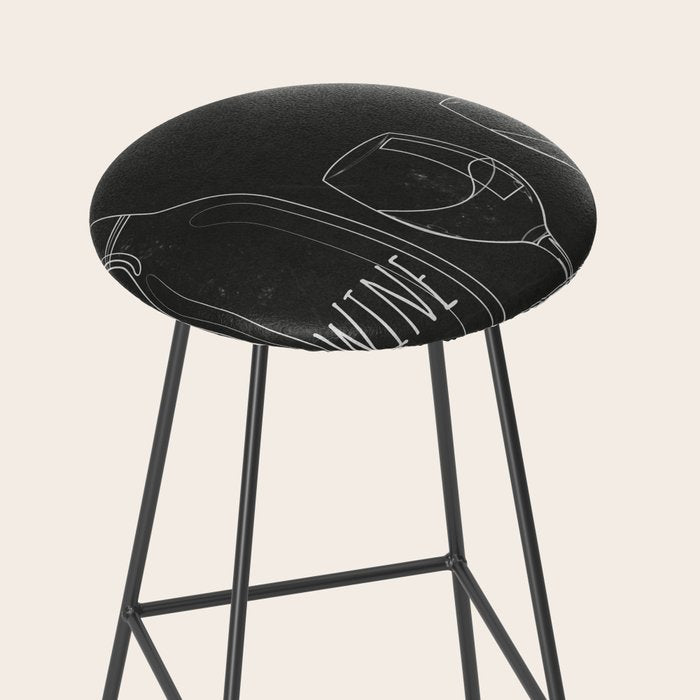 Minimalist Black and White Wine Glasses Stool Gallery Image 2