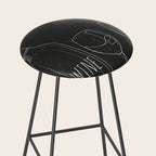 Minimalist Black and White Wine Glasses Stool Gallery Image 2