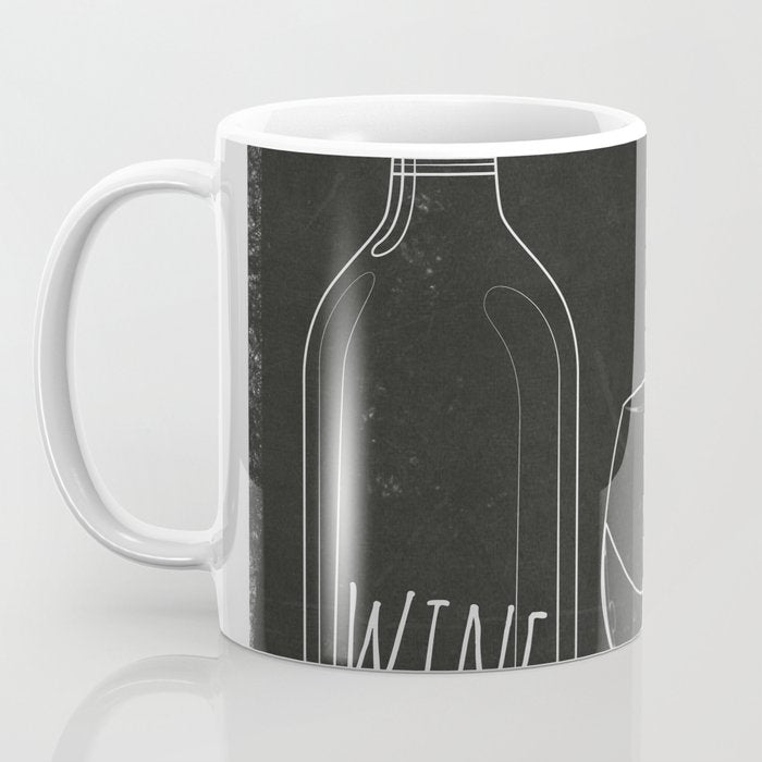 Minimalist Black and White Wine Glasses Coffee Mug Gallery Image 3