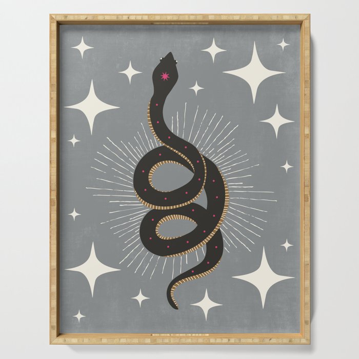 Slither - Gray Serving Tray Gallery Image 1