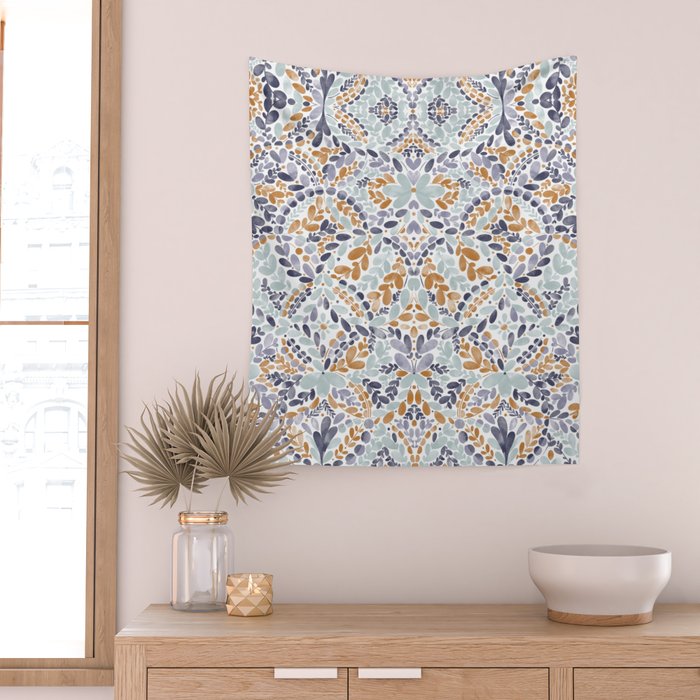 Artistic Floral Motif Medley Wall Tapestry Gallery Image 2