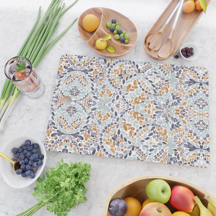 Artistic Floral Motif Medley Cutting Board Gallery Image 2