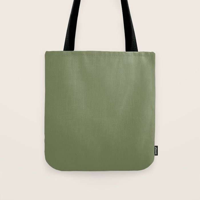 Moss Green Sage Solid Color  Tote Bag Gallery Image 1