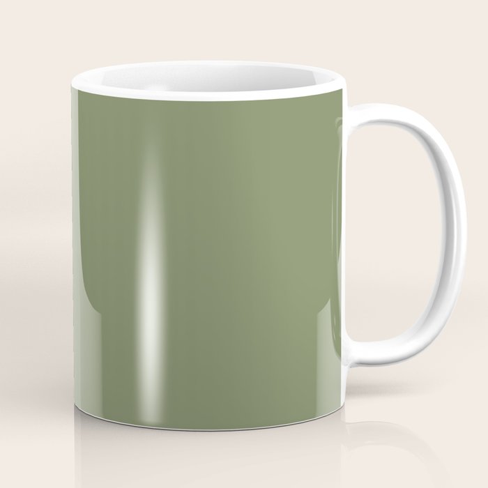 Moss Green Sage Solid Color  Coffee Mug Gallery Image 1