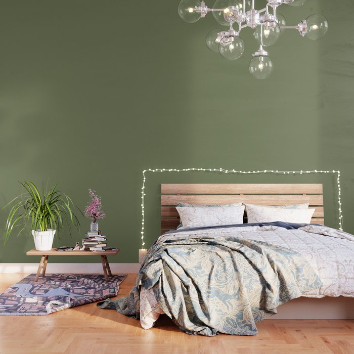 Moss Green Sage Solid Color  Wallpaper Gallery Image 3