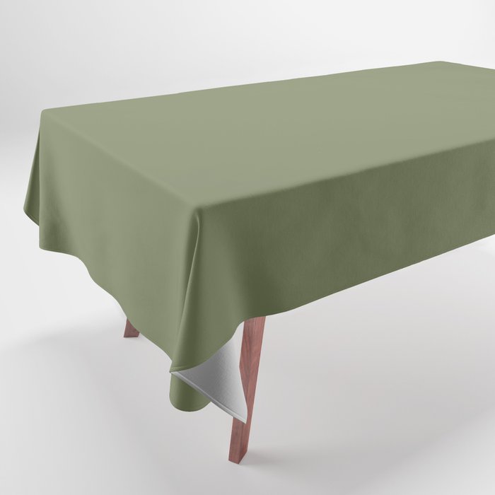 Moss Green Sage Solid Color  Tablecloth Gallery Image 1