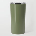 Moss Green Sage Solid Color  Travel Mug Gallery Image 1