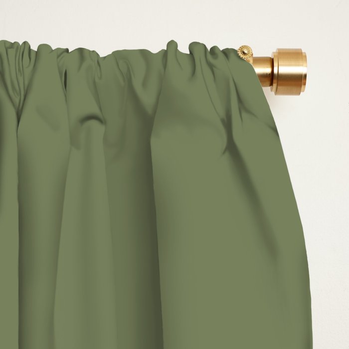 Moss Green Sage Solid Color  Window Curtain Gallery Image 2