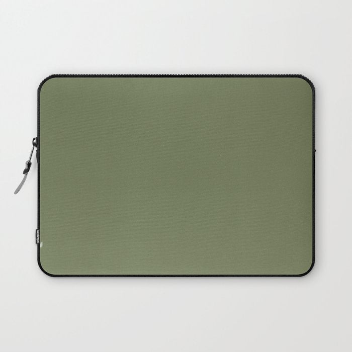 Moss Green Sage Solid Color  Laptop Sleeve Gallery Image 1