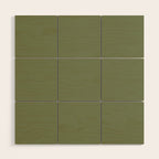 Moss Green Sage Solid Color  Wood Wall Art Gallery Image 1