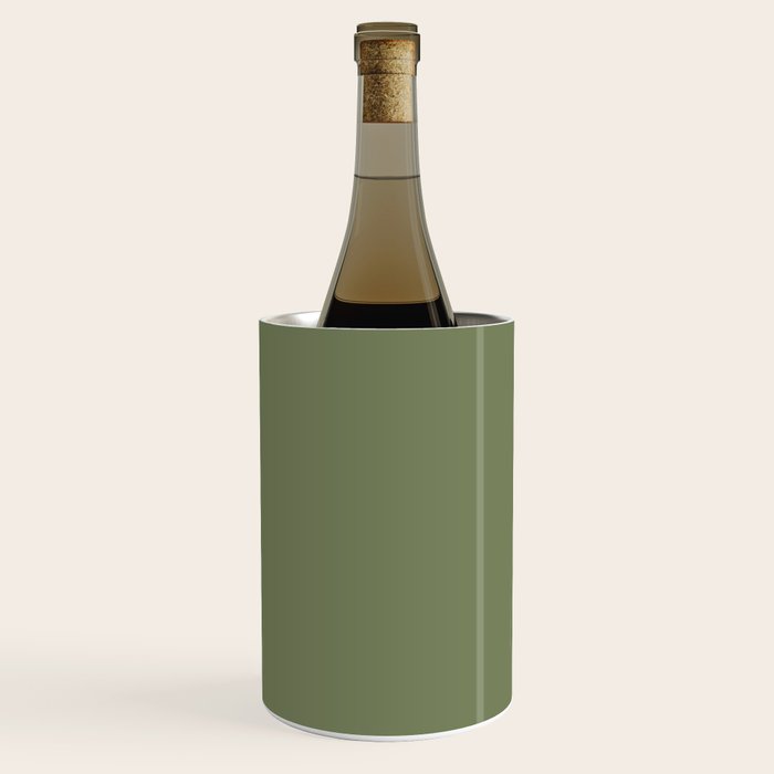 Moss Green Sage Solid Color  Wine Chiller Gallery Image 1