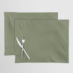 Moss Green Sage Solid Color  Placemat Gallery Image 1