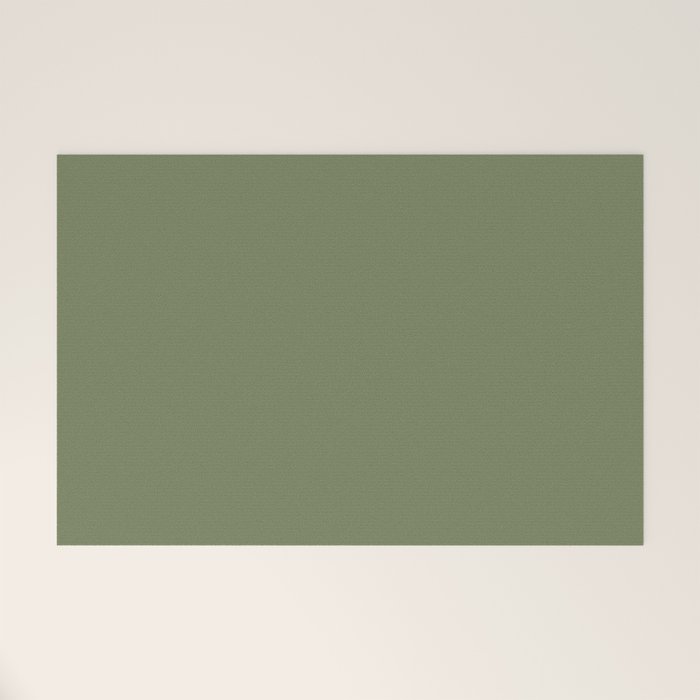 Moss Green Sage Solid Color  Welcome Mat Gallery Image 1