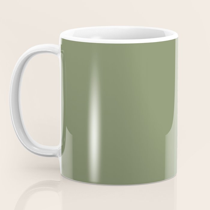 Moss Green Sage Solid Color  Coffee Mug Gallery Image 3