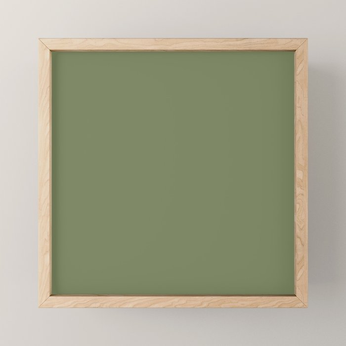 Moss Green Sage Solid Color  Mini Art Print Gallery Image 1