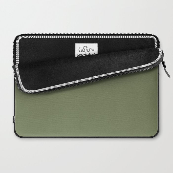 Moss Green Sage Solid Color  Laptop Sleeve Gallery Image 2