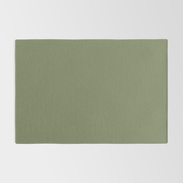 Moss Green Sage Solid Color  Rug Gallery Image 2