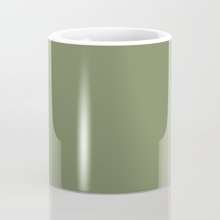 Moss Green Sage Solid Color  Coffee Mug Gallery Image 4