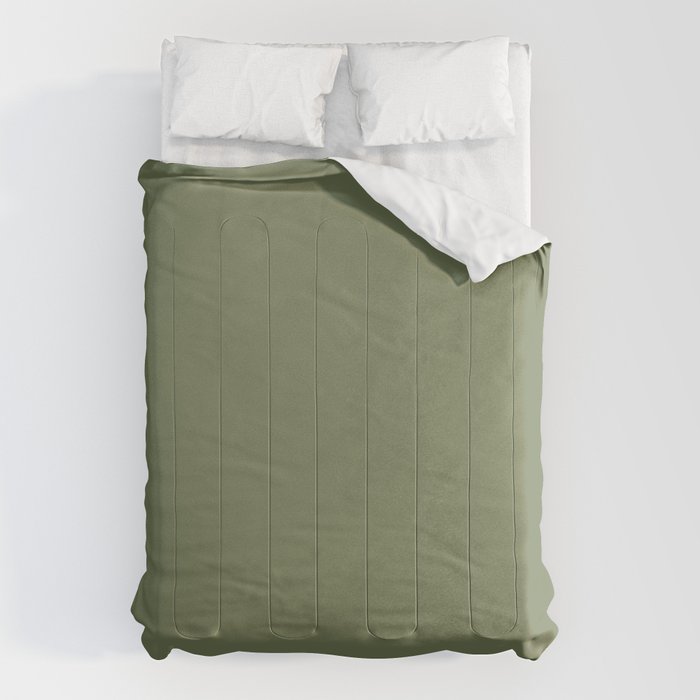 Moss Green Sage Solid Color  Comforter Gallery Image 6