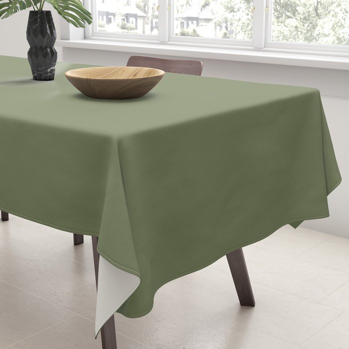 Moss Green Sage Solid Color  Tablecloth Gallery Image 3