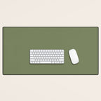 Moss Green Sage Solid Color  Desk Mat Gallery Image 1