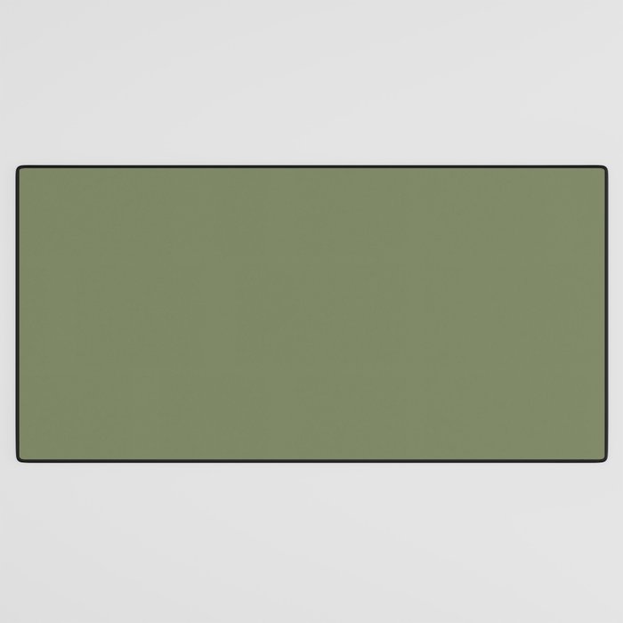 Moss Green Sage Solid Color  Desk Mat Gallery Image 3