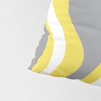 Retro Liquid Swirl Abstract Pattern in Light Grey, White, and Lemon Yellow Pillow Sham Gallery Image 4