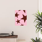 Pink and Burgundy Big Ol Stars Poster Gallery Image 2