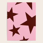 Pink and Burgundy Big Ol Stars Poster Gallery Image 4