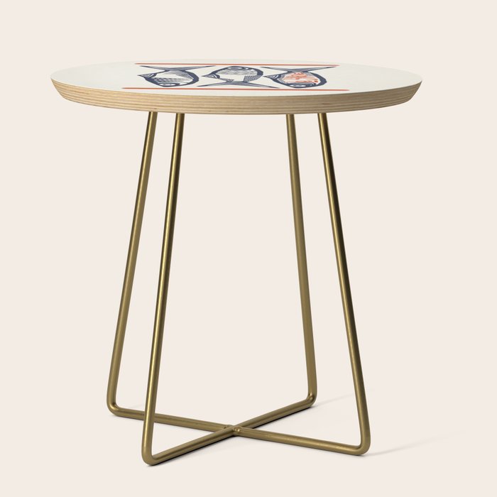 Le Sardine Retro Inspired Art Print Side Table Gallery Image 1