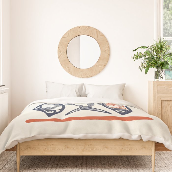 Le Sardine Retro Inspired Art Print Duvet Cover Gallery Image 3