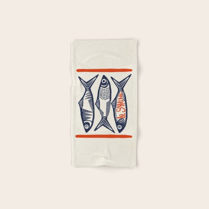 Le Sardine Retro Inspired Art Print Bath Towel Gallery Image 1