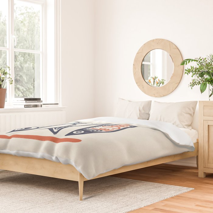 Le Sardine Retro Inspired Art Print Duvet Cover Gallery Image 2