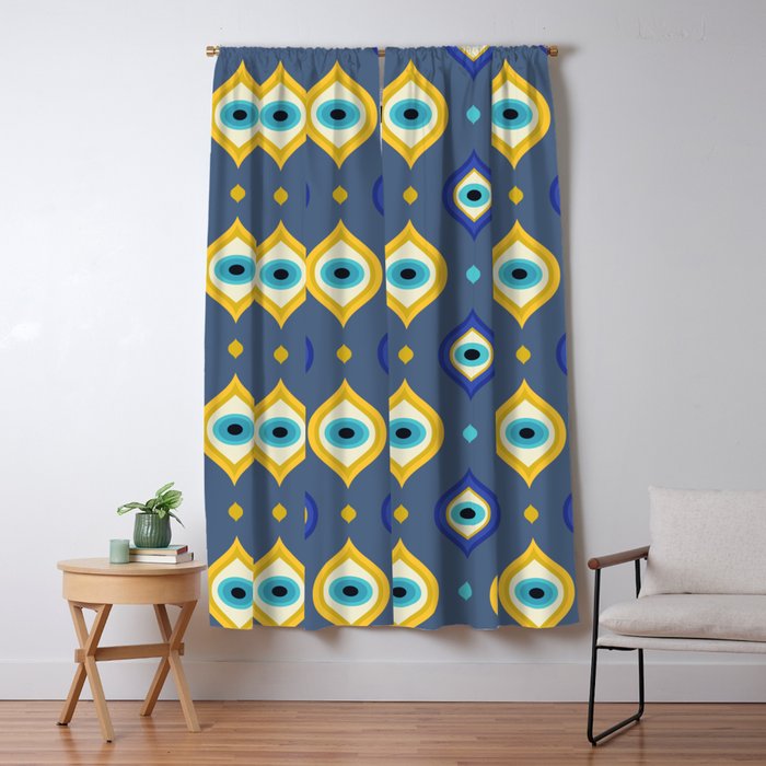Mystic Evil Eyes Pattern Window Curtain Gallery Image 1