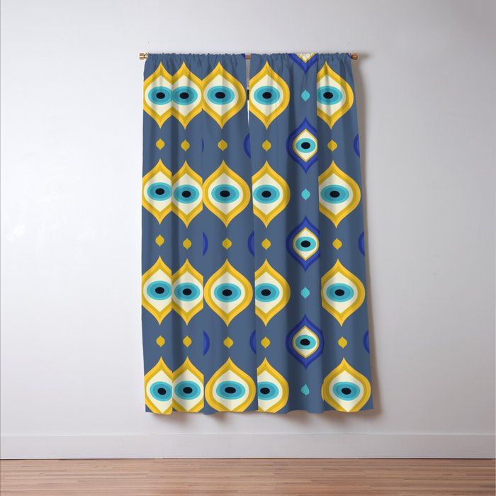 Mystic Evil Eyes Pattern Window Curtain Gallery Image 3