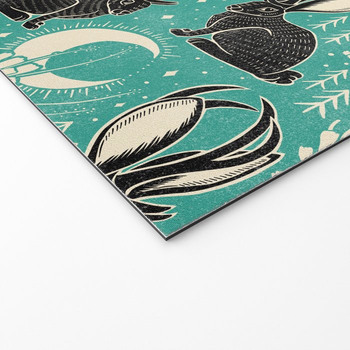 Jackalope - teal & black Welcome Mat Gallery Image 2