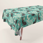 Jackalope - teal & black Tablecloth Gallery Image 1