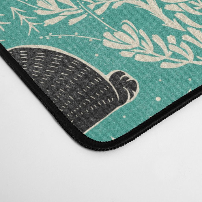 Jackalope - teal & black Desk Mat Gallery Image 4