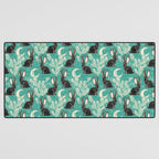 Jackalope - teal & black Desk Mat Gallery Image 3