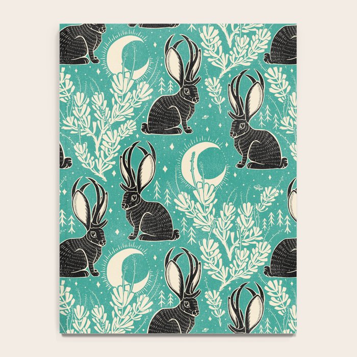 Jackalope - teal & black Notebook Gallery Image 4